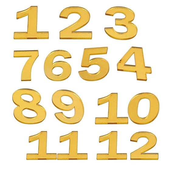 Acrylic Numbers Set Clock Cutout