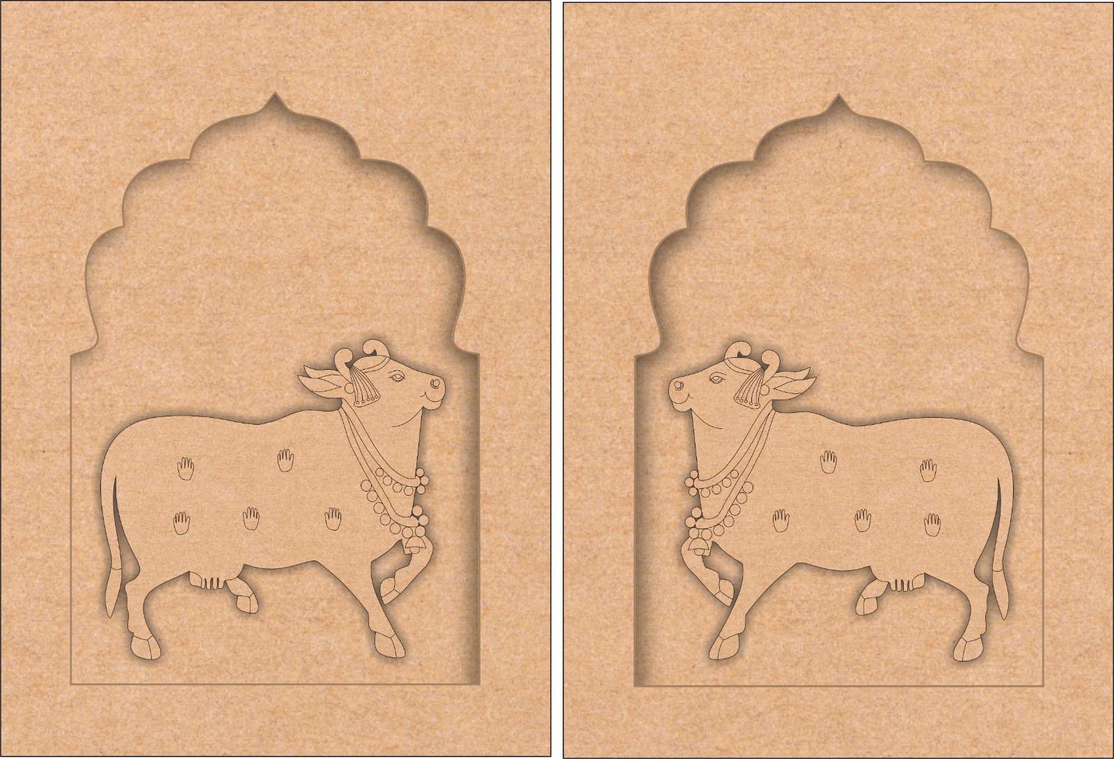 MDF Jharokha with Pichwai Cow